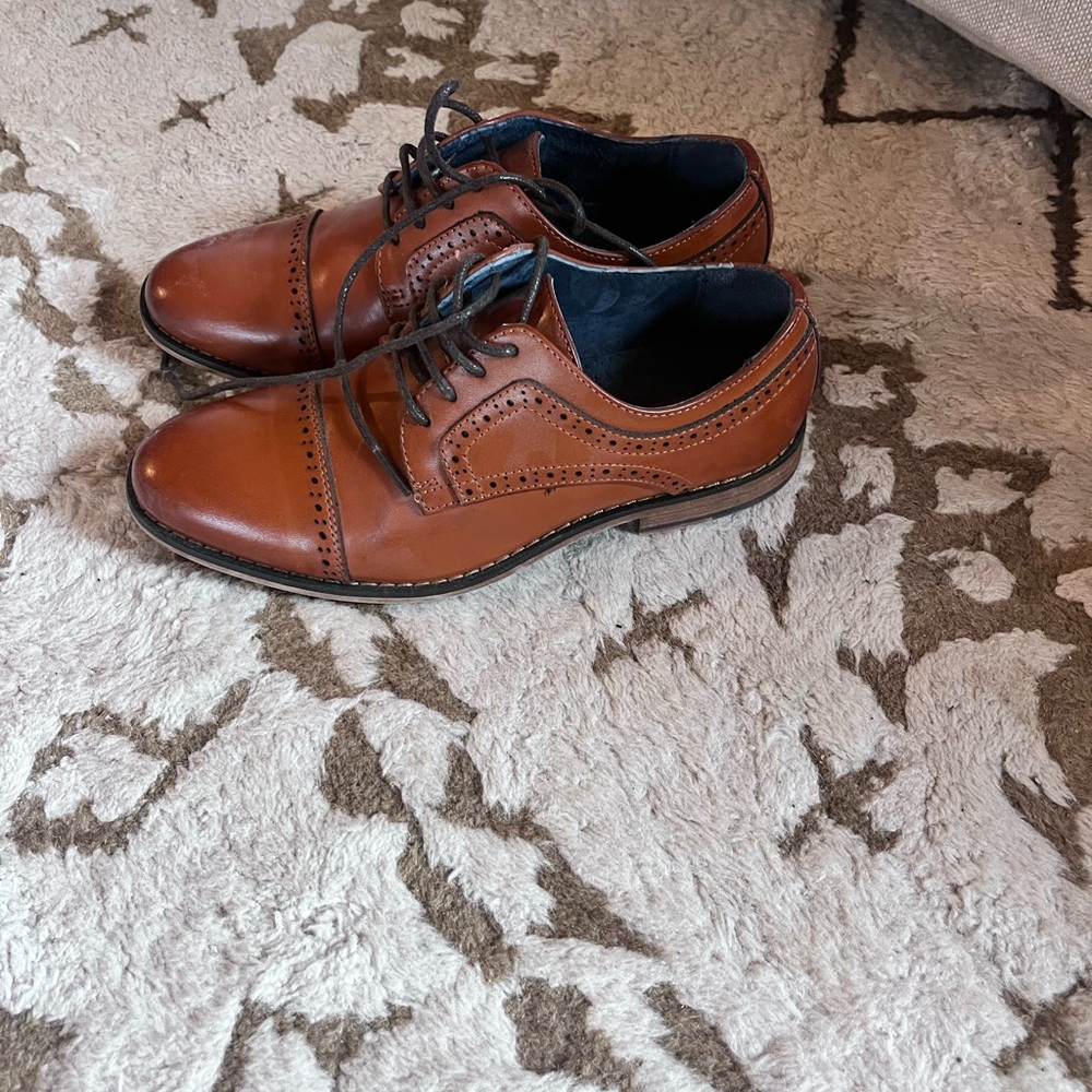 Classic Brown Leather boys Dress Shoes